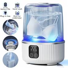 Travel Mini Washer Rechargeable 4000mAh, USB Portable Laundry Machine With 3 Timed Modes, Compact Turbine Cleaner For Underwear Socks Delicates, White, Ideal For Camping RV Apartment, Lightweight & Powerful - X8MINI-xYJ-wHITE - View 12