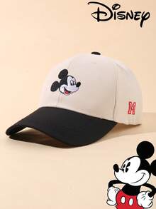 Disney 1件迪士尼官方授權米奇與米妮刺繡棒球帽，可調節防曬休閒帽，旅行海灘Y2K風格卡通帽 - 彩色 - 查看 2