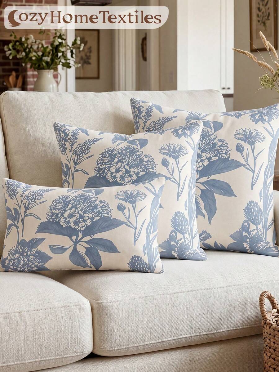 1 pieza/2 piezas Funda de almohada estampada (relleno de almohada no incluido), impresión de un solo lado, suave y transpirable, amigable con la piel y duradera, decoración del hogar, apta para todas las estaciones, lavable a máquina, certificada por OEKO-TEX