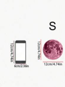 1 pieza Pegatina de luna roja que brilla en la oscuridad, Pegatina de pared de luna que brilla en la oscuridad, Pegatina de PVC de dibujos animados que brilla en la oscuridad, Para decoración de habitación, Pegatina decorativa de luna que brilla en la oscuridad, Pegatina, Pegatina de pared, Pegatina de vinilo, Decoración del hogar, Renueva tu hogar, Pegatina decorativa Rama - Rosa - Ver 7