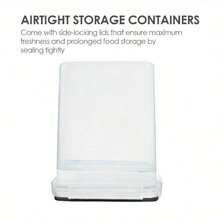 Set Of 4 Airtight Jars, Large Containers For Food Storage, Plastic Canisters Suitable For Flour, Sugar, Baking Ingredients, Pasta, And Rice, Complete With Lids, 4 Measuring Cups, And 24 Labels In Black - View 7