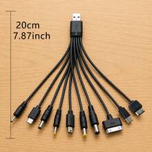 10-In-1 Universal Multi-USB Charging Cable, Multi-Plug Connector Adapter With Type C, Micro USB, Mini USB And DC Interfaces (5.5/4.0/3.5/2.5/2.0), Suitable For Phones, Tablets And Home Electronic Products - Multicolor - View 3