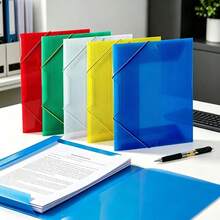1pc/5pcs 5-Color A4 Plastic Expandable File Folder With Drawstring, Foldable Document Organizer Bag Suitable For Office And School - Single Piece - View 13