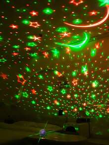 Dreamy Starry Sky Moon Projection Lamp - USB Powered, Multi-Color Light Effects, Romantic Atmosphere For Bedroom, Creative Decorative Night Light, LED Atmosphere Music Sync Color Changing Projection Lamp, Suitable For Bedroom, Game Room And Office Party Gathering - Multicolor - View 7