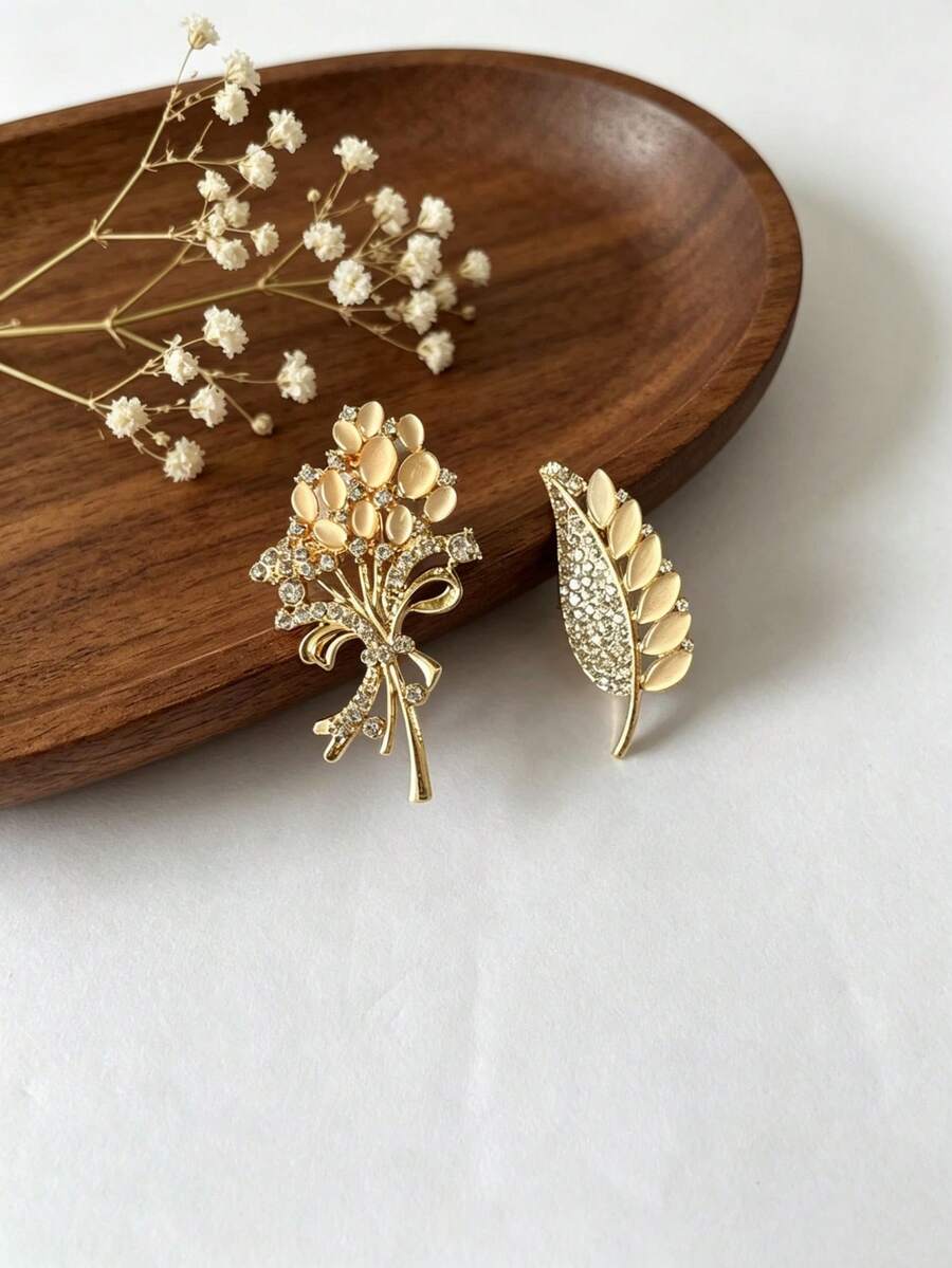 2pcs Exquisite Floral Brooches, Vibrant And Colorful. Delicate Craftsmanship, Exuding Elegance. Add A Romantic Touch To Your Outfit, A Fashionable And Versatile Choice. - Multicolor - View 1