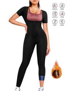 1 buah Jumpsuit Pembentuk Tubuh Sauna Fitness 4-in-1 Terbaru 2026, Efek Pembakaran Lemak! Biarkan Anda Memamerkan Kepercayaan Diri dan Memancarkan Pesona di Setiap Musim Gugur yang Penuh Keringat - Biru - View 2