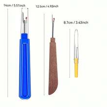 4pcs/8pcs Seam Ripper With Natural Wood Color Plastic Handle, Pink Plastic Handle Seam Ripper, Thread Cutter, Sewing Craft Tools, Random Color - 4 Large Grommets + 4 Small Grommets - View 3