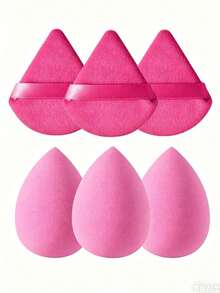RANCAI 6pcs Triangle Makeup Sponge Puff Set, Soft Dry & Wet Dual Use Makeup Puff, Suitable For Foundation, Concealer, Loose Powder, Portable Makeup Tool, Perfect Christmas Gift For Women - Multicolor - View 12