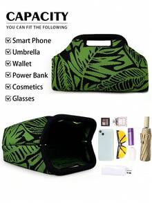 Fashionable Contrast Color Geometric Leaf Clutch, Woven Purse Handheld Clasp Knitted Handbag, Party Evening, Vacation Beach, Daily Commute Gift - Multicolor - View 9