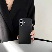 Ultra Thin Candy Color Lightweight Semi-Wrapped Borderless Case Compatible With IPhone 17 Pro Max 16 15 14 13 12 11 Back Cover - Black - View 8