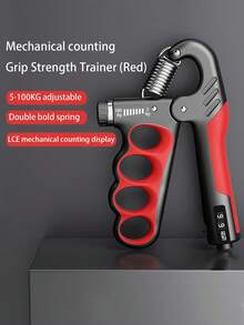 1pc Professional 5-Finger Grip Strengthener For Men, Hand & Arm Muscle Finger Strength Rehabilitation Trainer, Fitness Stress Relief Wrist Exerciser - Red - View 4