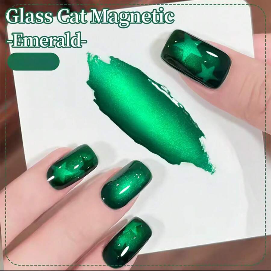 MIANEL GEL 10ml 2026新款溫和膚色美白玉綠玻璃珠貓眼凝膠指甲油 - 專業美甲沙龍用品，適用於UV/LED固化