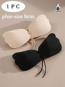 1pc Invisible Strapless Adhesive Bra, Seamless Push-Up Bra, Reusable, Suitable For Dresses - Multicolor - View 2