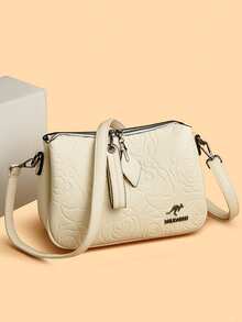 2026 New High Quality Soft Pu Leather Women Shoulder Bag Floral Pattern Messenger Bags Women Designer Handbags Wallets - White - View 2