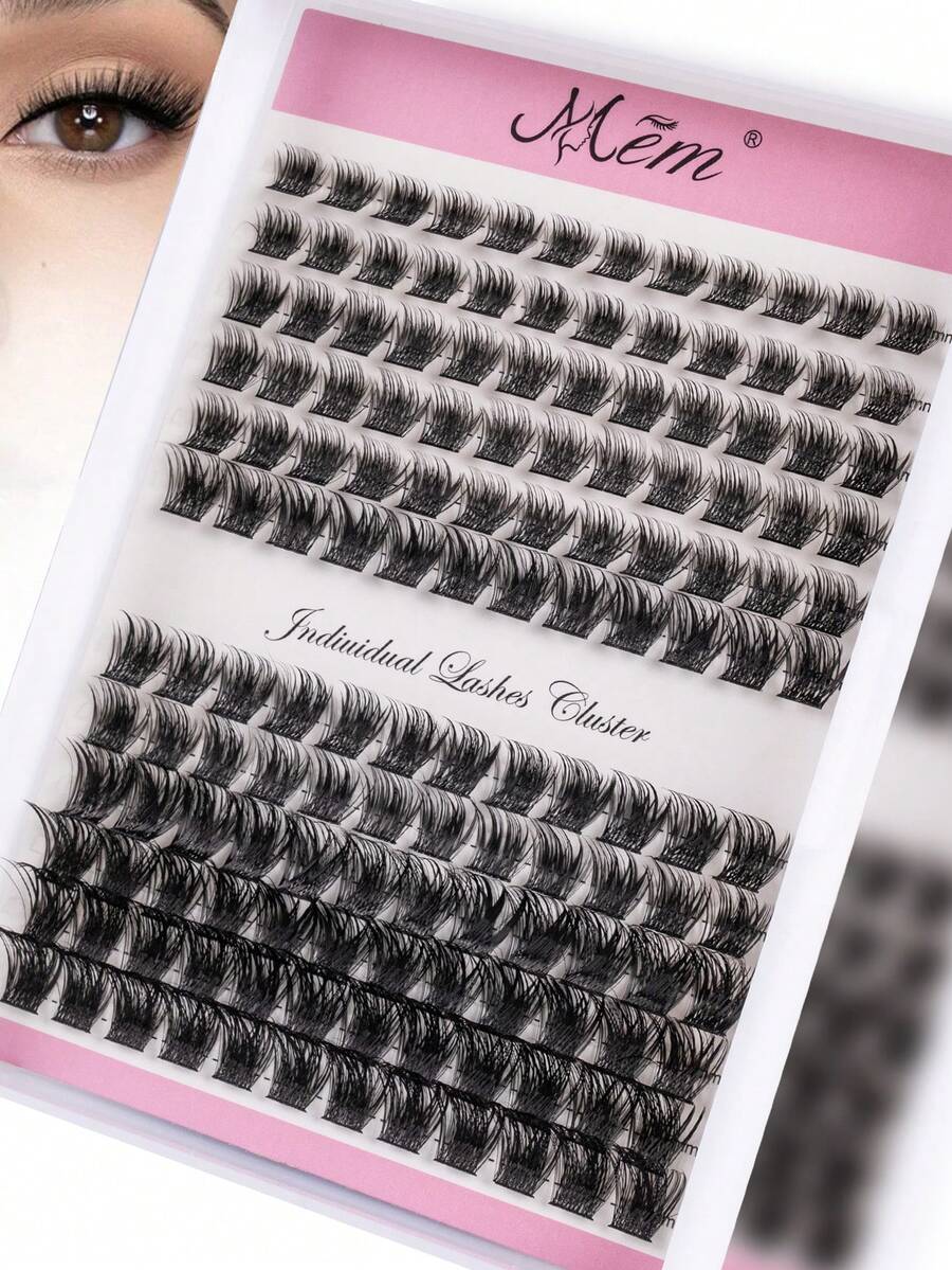 Natural False Eyelashes 12-16mm Mixed Style 0.07mm D Curl, 12 Rows 144 Pieces, Single Cluster 3D Precise Fit, Suitable For Daily Makeup, Lightweight And Portable, Applicable For Daily Life, Parties And Various Occasions. - D - 查看 1
