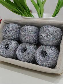 鉤針用亮片閃光毛線套組 300g 6 顆裝 金蔥粗毛線 DIY 編織手工藝 毛衣圍巾帽子製作材料 - 玫紅 - 查看 14