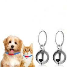 2pcs Dog And Cat Collars With Round Metal Pet Bells - The Ideal Choice For Training And Pet Additions - Silver - View 8