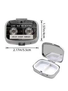 1pc 2D Flat, Vintage Vinyl Record Design Pill Box - Single Layer Metal Pill Storage Box, Suitable For Travel, Handbag Or Pocket - Perfect For Valentine's Day Gift - Unisex - Multicolor - View 4