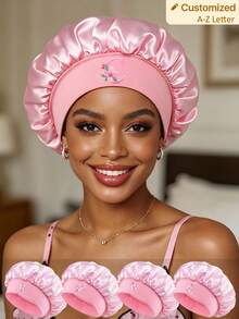 New Summer Floral Sleep Bonnet For Women – Lightweight Satin Hair Wrap Cap, Daily Night Sleep Hair Care - Pink - View 1