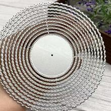 嵌套圓形框架金屬模切，嵌套圓形框架標籤背景婚禮切割模具，DIY照片裝飾壓花紙模，適用於剪貼簿和卡片製作 - 銀白色 - 查看 2