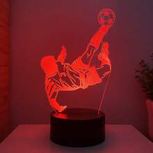 1PC Soccer Night Light, Soccer Sports Style Theme Night Light, Gift For Soccer Lovers, Touch Control Seven-Color Changing, Decorate Room Atmosphere, Desktop Ornament, Soccer Style - Multicolor - View 5