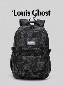All-Over Bear Print Backpack, Fashionable And Cute Casual Bag. Whether For Daily Commute, Weekend Shopping Or Short Trips, It Can Easily Handle, Making You A Standout Presence On The Street. Featuring Scientific 3D Cutting, It Has A Spacious Main Compartment And Front Zipper Pockets, Convenient For You To Organize And Store Books, Phones, Tablets And Other Personal Items, Making Access More Convenient. - Multicolor - View 3