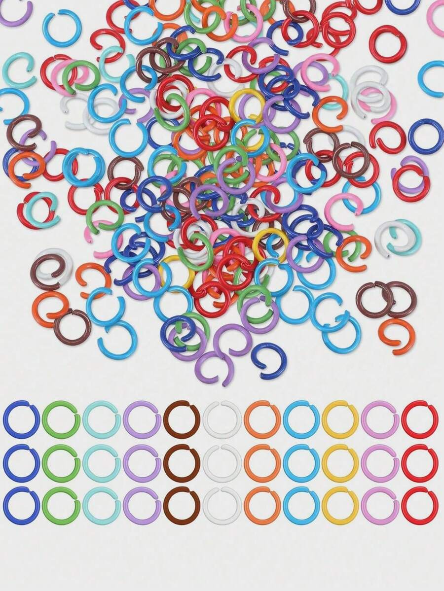 220/500pcs Colorful Zinc Alloy Open Jump Rings, Suitable For Necklaces, Bracelets, Jewelry Connectors