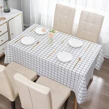 1 pieza Mantel a cuadros fresco impermeable, resistente a manchas, fácil de limpiar, a prueba de aceite, aislante térmico, mantel rectangular lavable a prueba de polvo para mesa de comedor del hogar y restaurante - Multicolor - Ver 4