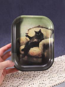 1pc Rolling Tray With Cigar Cat Pattern, Excellent Cigarette Rolling Tool, Ideal Holiday Gift - Print - View 18