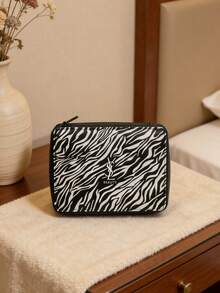 Yves Saint Laurent Zebra Print Storage Bag, Cosmetic Bag, Suitable For Daily Use, Luxurious Appearance, Versatile Use, Convenient To Carry, Zipper Design, Can Store Samples And General Merchandise, Suitable For Daily Use, Work, Travel, School And Other Occasions - Black - View 9