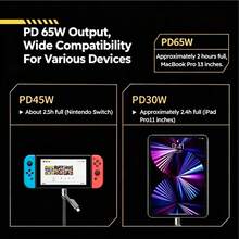4合1快速充電線，120cm/200cm可選，雙Type-C + Lightning + USB公頭，相容 17/16/15、Apple裝置與USB-C平板電腦 - 黃色 - 查看 5
