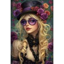 1pc [30*40cm/11.8*15.7in]5D Acrylic Diamond Painting Kit, Beautiful Woman Pattern, Suitable For Adult Beginners DIY Mosaic Diamond Art, Full Drill Handmade Self-Design DIY Diamond Painting, Suitable For Living Room, Bedroom, Office Wall Decoration Hanging Painting, Surprise Home Decor Gift For Family And Friends, Unframed - No Frame - View 10