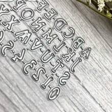金屬大寫 26 字母切割模具 壓花模板 小寫 26 字母字母模切 適用於卡片製作 搖晃卡片 剪貼簿 紙藝手工 相簿印章 DIY 裝飾 - 銀白色 - 查看 4