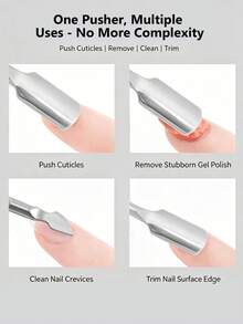 ART LALIC 2-In-1 Stainless Steel Nail Cuticle Pusher Dead Skin Remover, Foot And Hand Manicure Nail Care Cleaning Tool - Multicolor - View 6
