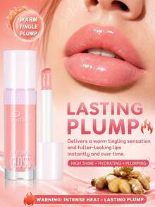 Brillo de labios con aceite de jengibre Pudaier, esmalte de labios de cristal de alto brillo, aceite de labios hidratante no pegajoso para labios de aspecto talla grande voluminoso y jugoso, brillo de labios hidratante, excelente regalo para mujeres - #02 - Ver 5