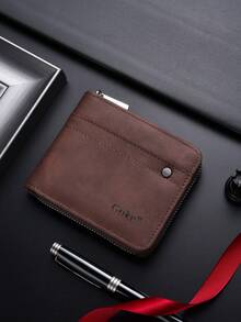 SHABILI New Short Wallet, Popular Men's Zipper Card Holder, Student Coin Purse Wallet - Bronze - View 6