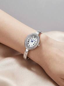 1pc Women's Minimalist Vintage Delicate Small Versatile Bracelet Quartz Watch Suitable For Daily Wear - Silver - View 6