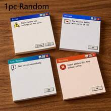 1pc Random/4pcs Funny Retro Computer Error Sticky Notes, 4 Designs Retro Windows Pop Up,Y2K Aesthetic Window Memo Pads,Suitable For Office Desk Additions, Humorous Coworker Gift And Unique Work Space Reminders School Supplies - one-size - View 8