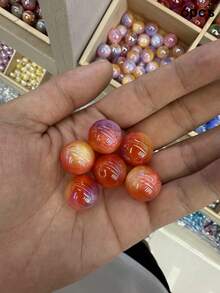 6顆 16mm 樹脂三色圓珠，手工DIY手鍊項鍊珠飾材料配件 - 三色漸層圓珠-6pcs - 查看 6