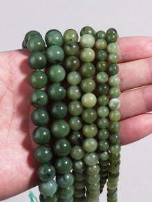 1 String Natural Green Jasper Agate Beads Stone Round Accessories Beads For Girls Jewelry Making Diy Lovers Bracelet 6 8 10mm - Multicolor - View 3