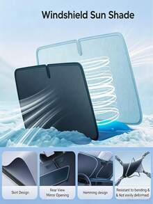 Car Sunshade, Large Size Car Front Windshield Sunshade, Foldable Front Window Sunshade With Storage Bag, UV Protection Heat Insulation Cooling Cover, Sedan, SUV, MPV, Van, Truck Interior Dashboard Protector, Summer Car Accessories, Car Travel Essentials - Multiple Styles - View 11