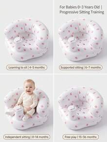 1PC Multifunctional Inflatable Baby Learning Chair, Suitable For Babies 3 Months And Older, Summer Inflatable Baby Seat, Blow-Up Baby Floor Chair With Back Support Sofa - Inflatable Learning Chair - View 5