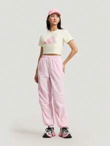 Adidas Women's FAV TEE Short Sleeve Knit Collarless T-Shirt TKS2867 - Baby Pink - View 7