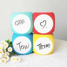 1 EVA Erasable Dice, Reusable, Solid Six-Sided Puzzle Dice With A Hand-Written Message Board, Fun Teaching Aid Includes An Eraser And Marker, Perfect For Daily Use In Schools And Offices, Helps Develop Math And English Skills, Back To School - Multicolor - View 7