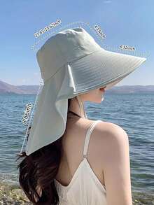 1pc Multi-Functional Wide Brim Neck Protection Sun Hat, Breathable And Comfortable, Suitable For Sun Protection - Multicolor - View 3