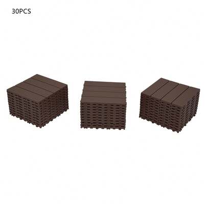 Deck Tiles Outdoor Water-Repellent Flooring Tiles 30pcs Floors Tiles For Balcony/Backyard
