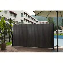 Grey Privacy Screen PVC Slat Bamboo Effect Fence Garden Privacy Screen Fencing Shade Border Screening Roll - Gray - View 3