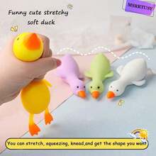1pc Stretchable Cute Duck Squeeze Toy, Slow Rebound Stress Relief Toy For Office Adults, Mini Calming Desktop Ornament, Creative Birthday Gift, Random Style Random Color - 彩色 - 查看 5