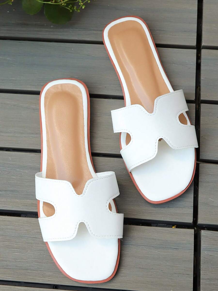 Women's Loose Fit Flat Sandals, Open Toe, Fashion, Beach, Non-Slip, Slip-On, Fashion Low Heel Sandals, Vacation Style, Summer