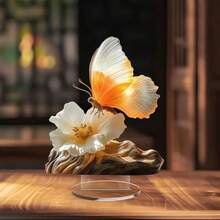 2D Flat Printed Art Acrylic Gradient Butterfly And Flower Desk Decor For Office, Home And Bedroom - A - View 3